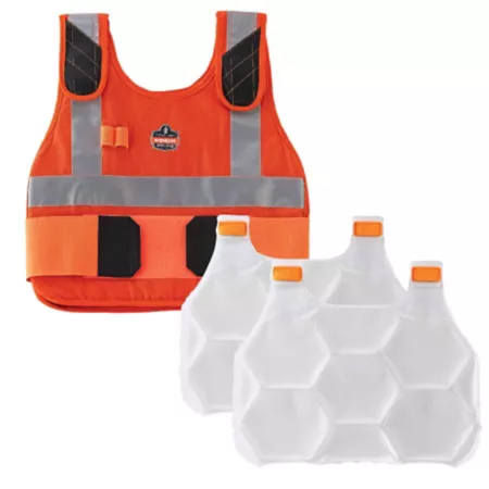 Chill-Its Unisex Premium FR Phase Change Cooling Vest with Rechargeable Ice Packs Safety Vests