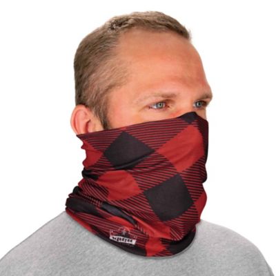 Chill-Its Buffalo Plaid Multi-Band Face Mask, Red