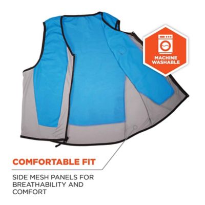 Image showing 5 th Ergodyne Unisex Chill-Its 6667 Wet Evaporative Cooling Vest with Zipper Closure