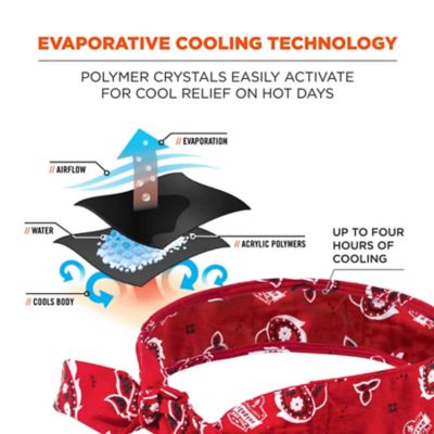 Image showing 1 th Chill-Its Unisex Polymer Evaporative Cooling Bandana Headband with Tie Closure