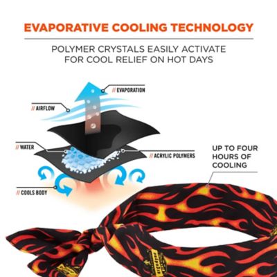 Image showing 1 th Chill-Its Unisex Polymer Evaporative Cooling Bandana Headband with Tie Closure
