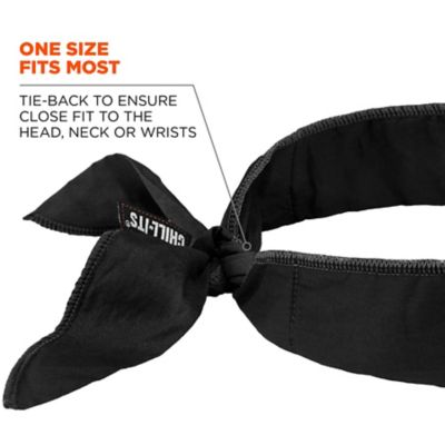 Image showing  Unisex Polymer-Embedded Batting Material Cooling Bandana with Tie Closure