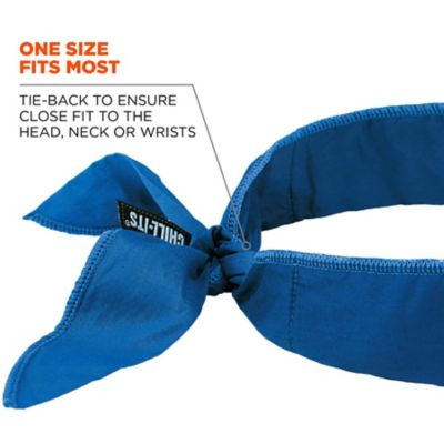 Image showing  Unisex Polymer-Embedded Batting Material Cooling Bandana with Tie Closure