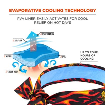 Image showing 1 th Chill-Its Unisex Evaporative Cooling Bandana Headband with Tie Closure