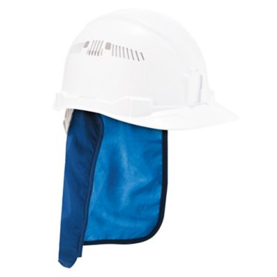Ergodyne Chill-Its 6717CT Evaporative Cooling Hard Hat Neck Shade with Cooling Towel The cooling side fits up in the hardhat to keep the top of your head cool