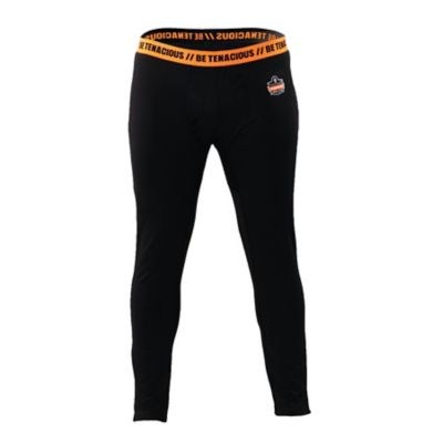 N-Ferno Unisex Stretch Fit Natural-Rise Midweight Base Layer Bottoms, Black, Large