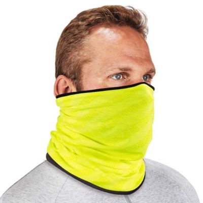 N-Ferno 6491 Reversible Thermal Multifunctional Hi-Vis Face Mask, Fleece Interior/Polyester Exterior, Lime