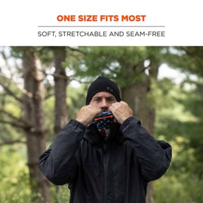 Image showing  6491 Reversible Thermal Multifunctional Hi-Vis Face Mask, Fleece Interior/Polyester Exterior, Lime