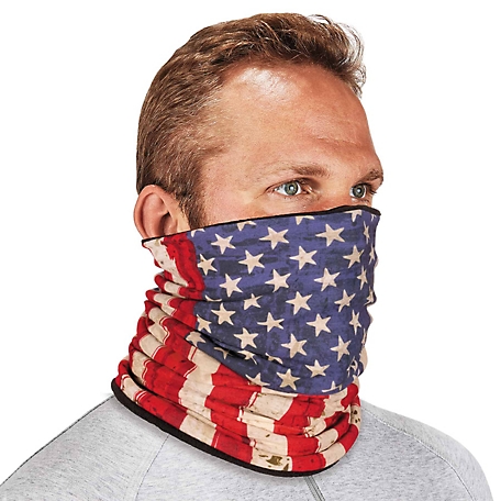 N-Ferno 6491 Reversible Thermal Multifunctional American Flag Face Mask, Fleece Interior/Polyester Exterior
