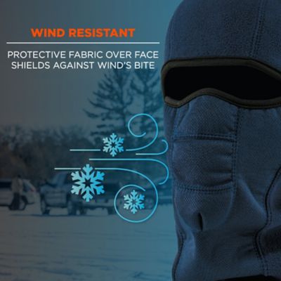 Image showing  Windproof Balaclava Face Mask, Hinged Design, Navy