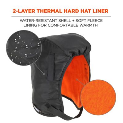 Image showing  Unisex 2-Layer Fleece-Lined Winter Hard Hat Liner with Polyester Shell, Regular Length