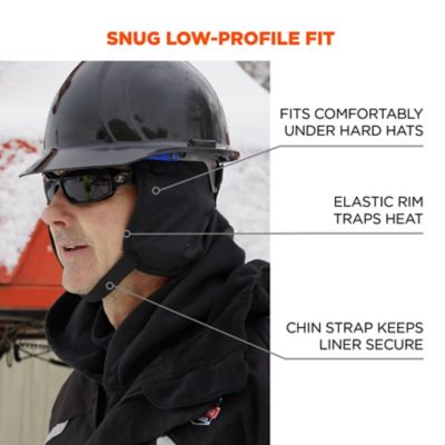 Image showing  Unisex 2-Layer Fleece-Lined Winter Hard Hat Liner with Polyester Shell, Regular Length