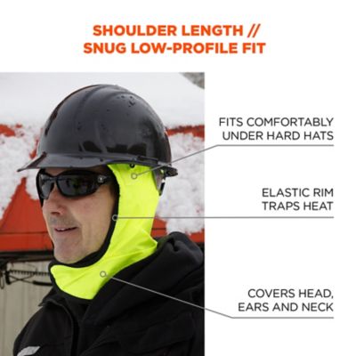 Image showing  Unisex 2-Layer Fleece-Lined Winter Hard Hat Liner with Polyester Shell, Shoulder Length