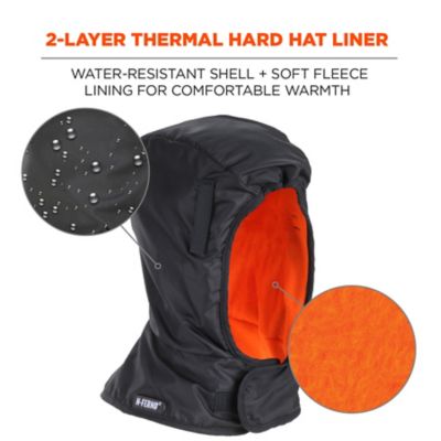 Image showing  Unisex 2-Layer Fleece-Lined Winter Hard Hat Liner with Polyester Shell, Shoulder Length