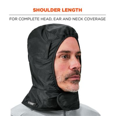 Image showing  Unisex 2-Layer Fleece-Lined Winter Hard Hat Liner with Polyester Shell, Shoulder Length