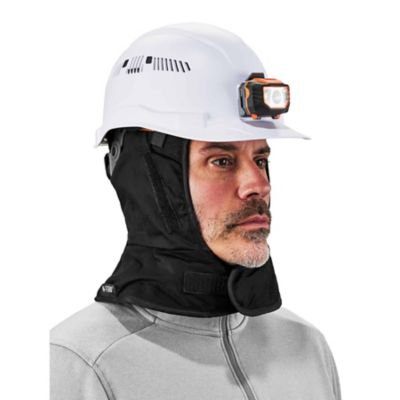 Image showing  Unisex 2-Layer Fleece-Lined Winter Hard Hat Liner with Cotton Shell, Shoulder Length