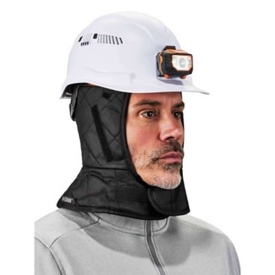 Image showing  3-Layer Fleece-Lined Winter Hard Hat Liner with Quilted Shell and Foam Mid-Layer, Shoulder Length