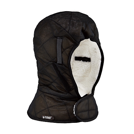 N-Ferno 3-Layer Sherpa-Lined Winter Hard Hat Liner with Quilted Shell, Shoulder Length