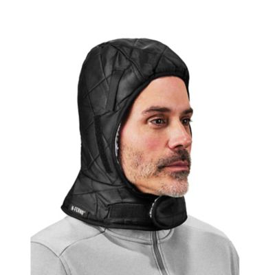 Image showing  Unisex 3-Layer Sherpa-Lined Winter Hard Hat Liner with Quilted Shell, Shoulder Length
