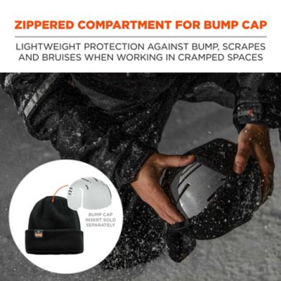 Image showing  Unisex Zippered Rib-Knit Beanie Hat, Bump Cap Not Included