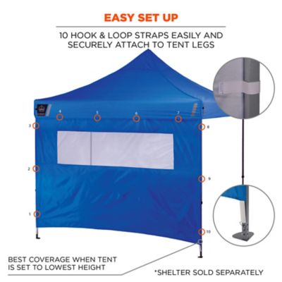 Image showing  Heavy-Duty Sidewall with Mesh Window for Pop-Up Tents, 10 ft. x 10 ft., Blue