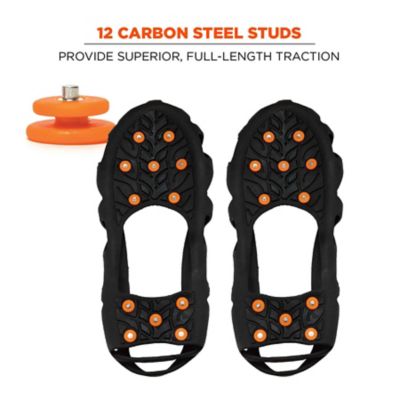 Image showing  Full Coverage Step-In Ice Cleats for Boots or Shoes, Black, Small