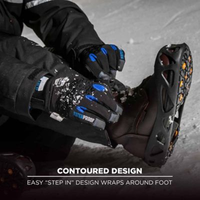 Image showing  Full Coverage Step-In Ice Cleats for Boots or Shoes, Black, Large, 2 pc.