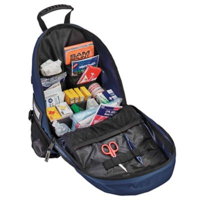 Image showing  12 in. x 7 in. x 17.5 in. Blue Backpack Trauma Bag