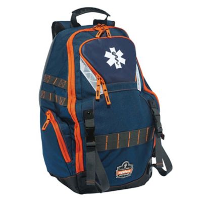 Image showing  14.5 in. x 5 in. x 20 in. Blue/Orange Responder Backpack