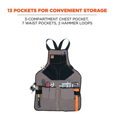 Image showing  13-Pocket Extended Length Canvas Tool Apron