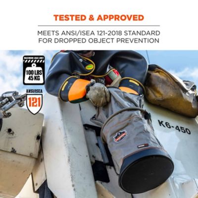 Image showing  12.5 in. x 17 in. Large Nylon Hoist Bucket Tool Bag with D-Rings and Zipper Top