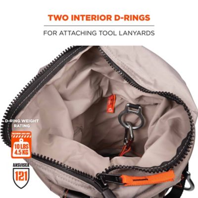 Image showing 5 th Arsenal 12.5 in. x 17 in. Large Nylon Hoist Bucket Tool Bag with D-Rings and Zipper Top