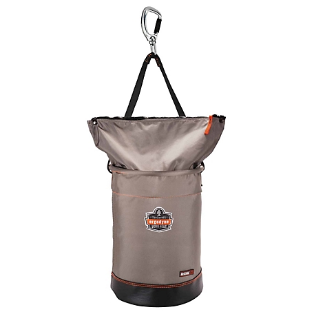 Arsenal 2.5 in. x 17 in. Large Nylon Hoist Bucket Tool Bag with Swiveling Carabiner and Zipper Top