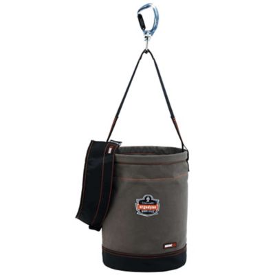 Image showing  12.5 in. x 17 in. Large Swiveling Carabiner Canvas Hoist Bucket with Top