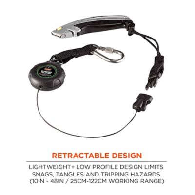 Image showing  Retractable Tool Lanyard with Stainless Steel Carabiner and Loop, 2 lb.