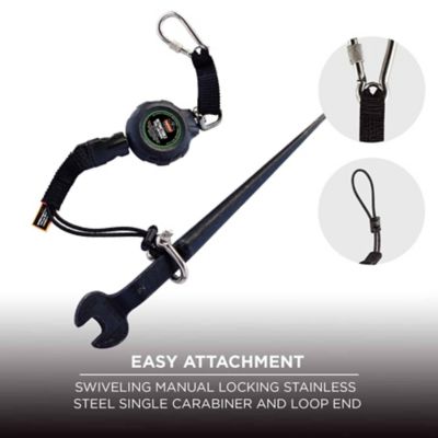 Image showing 5 th Squids Retractable Tool Lanyard with Stainless Steel Carabiner and Loop, 2 lb.