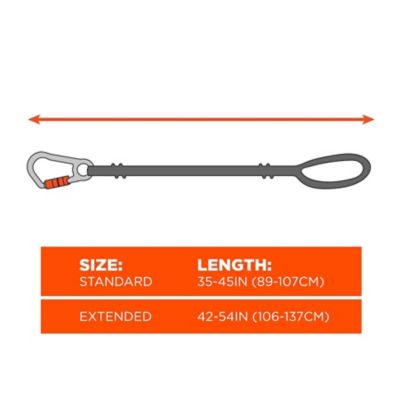 Image showing 6 th Ergodyne Squids 3100 Tool Lanyard with Carabiner and Cinch Loop, 10 lb., Standard, Lime