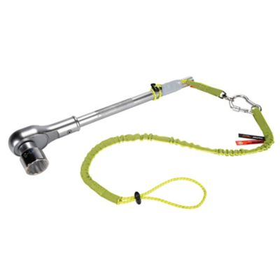 Image showing 7 th Ergodyne Squids 3100 Tool Lanyard with Carabiner and Cinch Loop, 10 lb., Standard, Lime