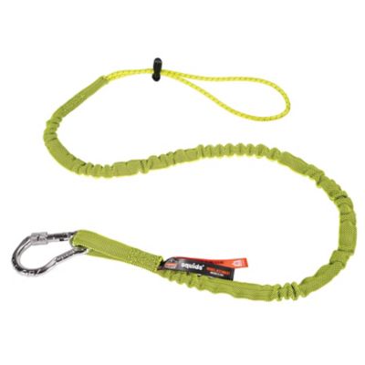 Ergodyne Squids 3100 Tool Lanyard with Carabiner and Cinch Loop, 10 lb., Extended, Lime