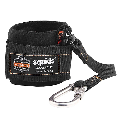 Squids Pull-On Wrist Tool Lanyard with Carabiner, 3 lb.