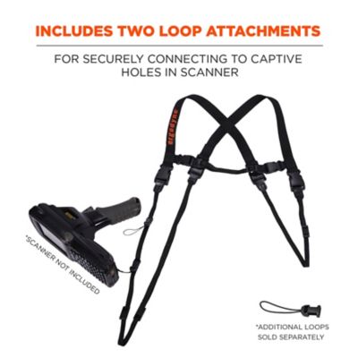 Image showing  Barcode Scanner Harness and Lanyard for Mobile Computers, Black, Small