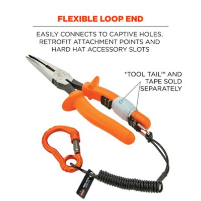 Image showing  Coiled Tool Lanyard with Single Carabiner, 2 lb.