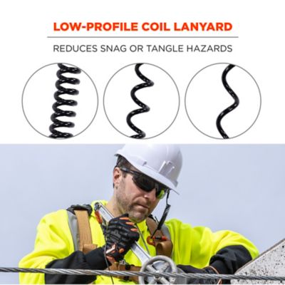 Image showing  Coiled Tool Lanyard with Single Carabiner, 2 lb.