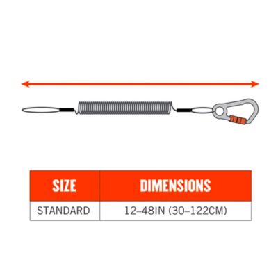 Image showing 5 th Squids Coiled Tool Lanyard with Single Carabiner, 2 lb.