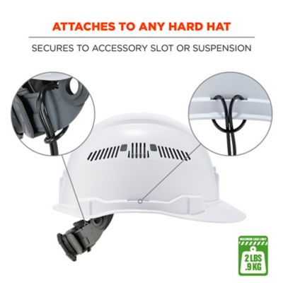 Image showing  Coiled Black Hard Hat Tool Lanyard with Clamp