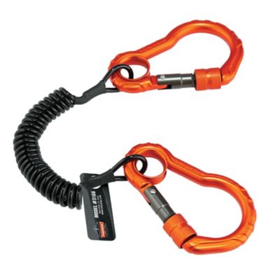 Squids 2 lb. 3166 Coil Tool Lanyard with Dual Carabiners