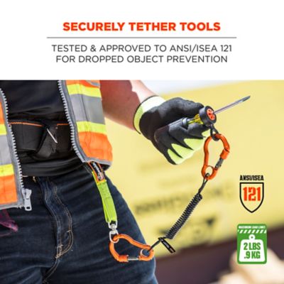 Image showing  2 lb. 3166 Coil Tool Lanyard with Dual Carabiners