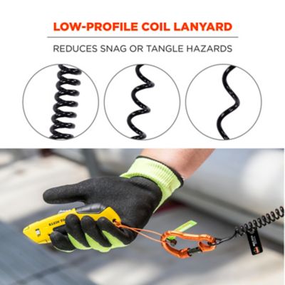 Image showing  2 lb. 3166 Coil Tool Lanyard with Dual Carabiners