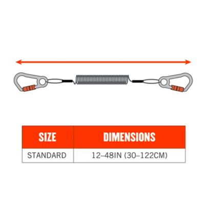 Image showing  2 lb. 3166 Coil Tool Lanyard with Dual Carabiners