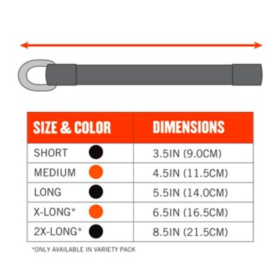 Image showing  2 lb. Web Tool Tether Attachments with D-Ring Tool Tails, Black, Short, 6 pc.